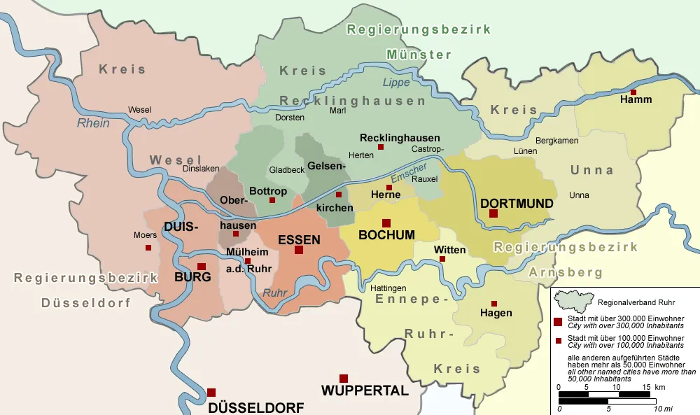 La regione della Ruhr (o bacino della Ruhr, in tedesco Ruhrgebiet) è una regione storica tedesca nella Renania Settentrionale-Vestfalia che prende nome dall'omonimo fiume Ruhr che la attraversa. La Ruhr con i suoi 5,3 milioni di abitanti è una delle più grandi aree urbane europee che si estende su una superficie di 4.535 km².