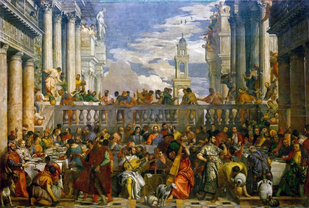 “Le nozze di Cana”, di Paolo Veronese, oggi al Louvre.