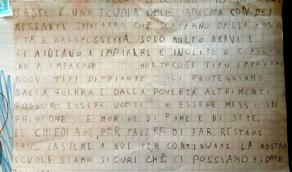 La lettera che i bambini di Serravalle d'Asti hanno scritto a Salvini