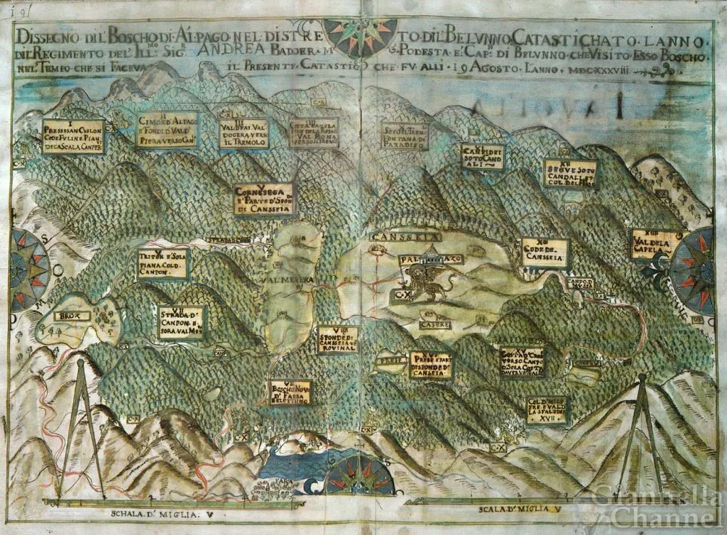 Airone Magazine - Mappa Cansiglio - Zorzi de Christofolo 1638
