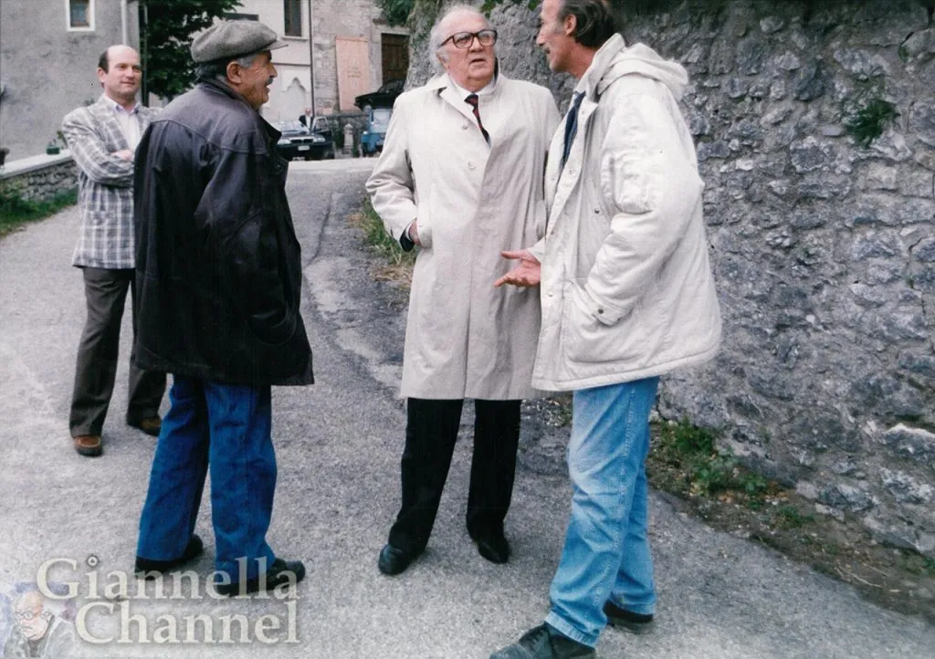 Pennabilli, settembre 1991: Gianni Giannini con Federico Fellini e Tonino Guerra