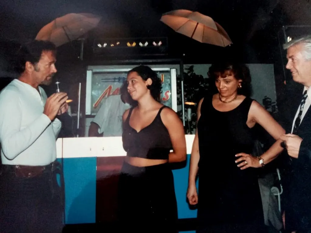 L'attore Franco Nero con la sposa di Terenzio Medri, Luciana, e la figlia Barbara
