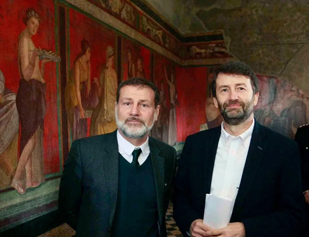Massimo Osanna e il ministro Franceschini agli scavi di Pompei