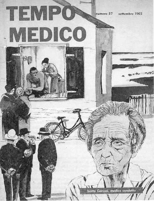 Isotta Gervasi ritratta da Guido Crepax su "Tempo Medico", 1965