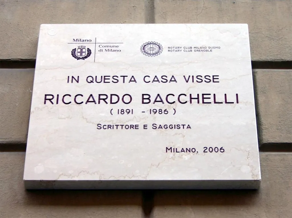 Milano - Lapide Riccardo Bacchelli con data morte sbagliata