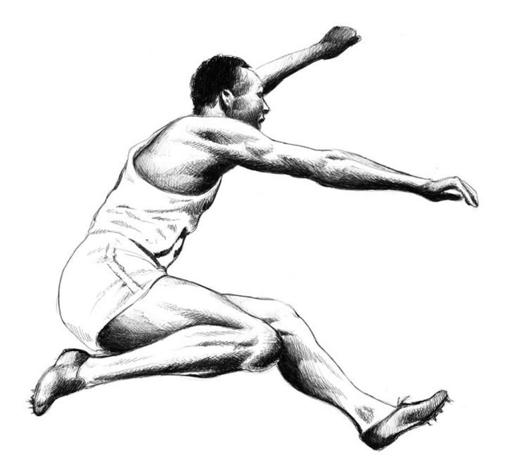 Un'illustrazione di Jesse Owens da 'L'Oro di Ondina'.