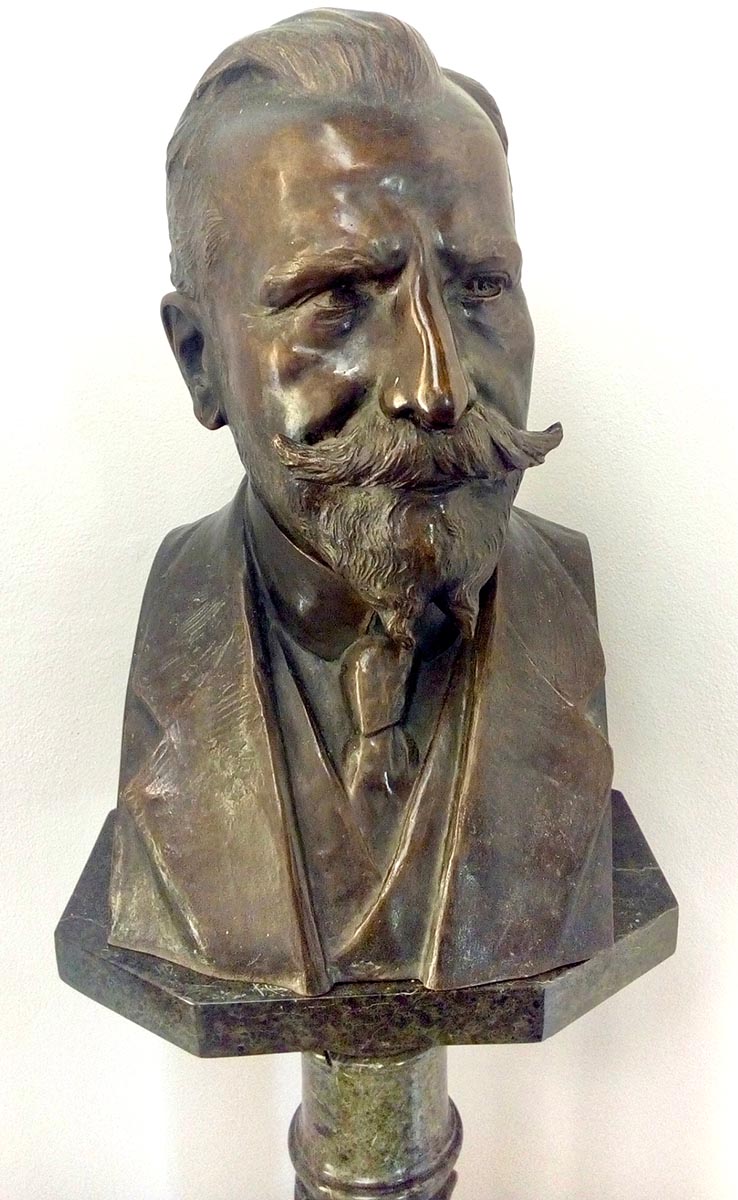 Ettore Fenderl - Busto in bronzo eseguito dallo scultore viennese Gustav Gurschner (1873-1970)