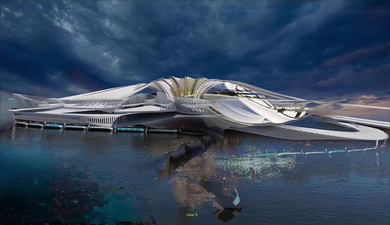Il Recycled Ocean Plastic Resort, un’infrastruttura ideata da Margot Krasojević Architects, in grado di raccogliere i rifiuti di plastica negli oceani